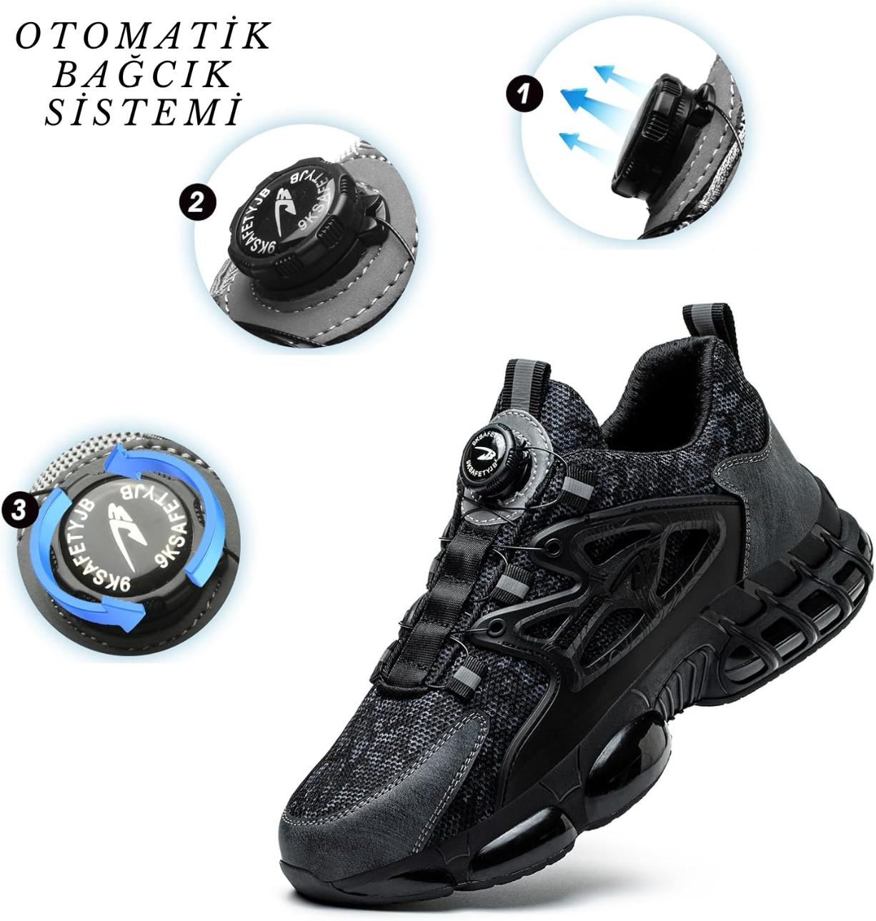 Predatör® Otomatik Bağcıklı Çelik Burunlu İş Ayakkabısı