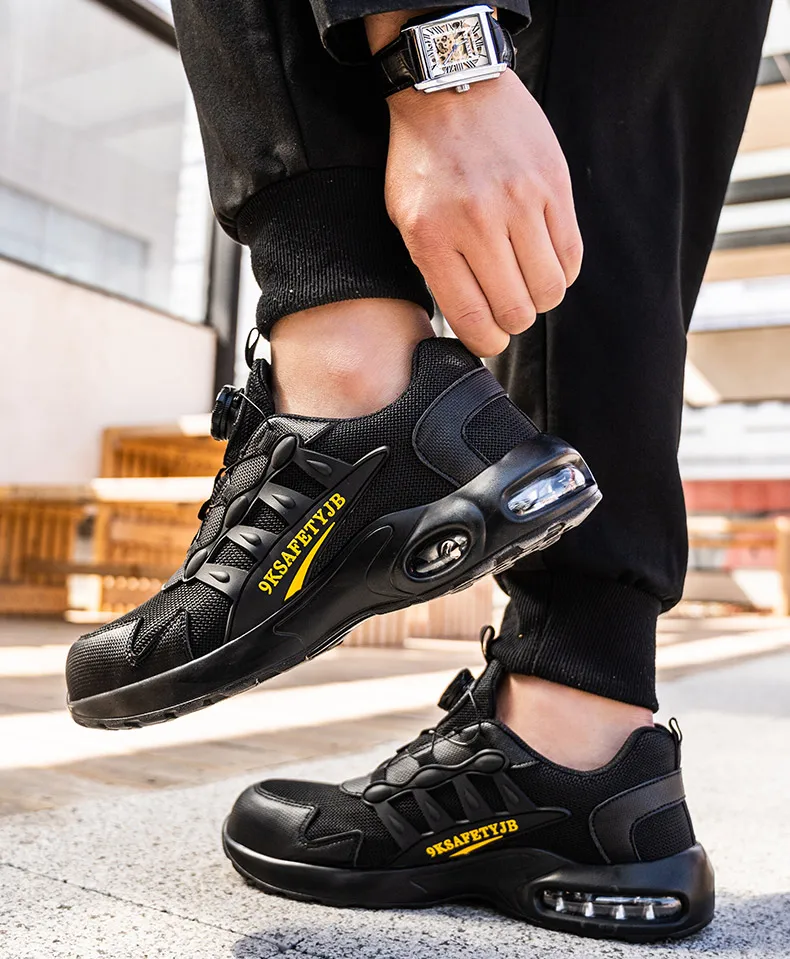 Otomatik Bağcıklı Kompozit Burunlu İş Ayakkabısı - Black Pro